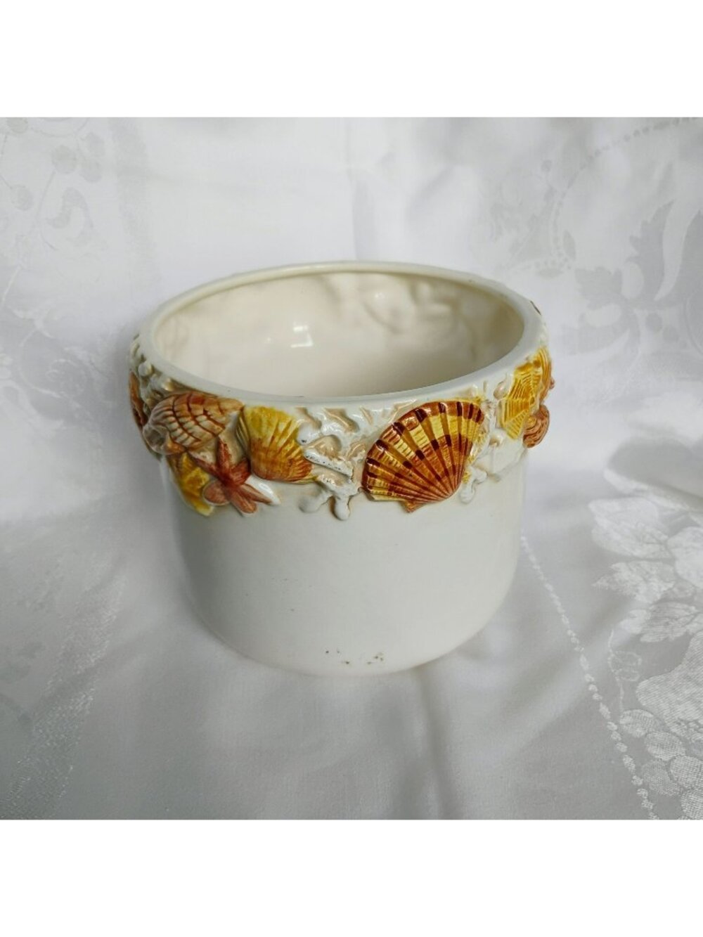 Vintage 1960s SylvaC Marina Sea Shell Planter Vase, Mid-Century Coastal Pottery